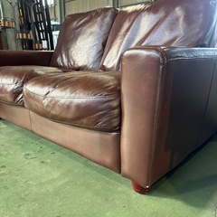 ソファ　2人掛け　茶色　ブラウンの画像