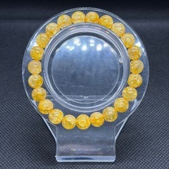 クラック入り水晶（イエロー）8mmブレスレット☪️16cmの画像