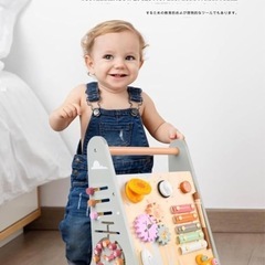 木製ベビー手押し車 知育おもちゃ つかまり立ち練習に♪の画像