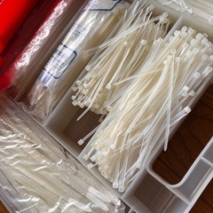 大量！結束バンド（タイラップ）各種まとめ売り・ケース付きの画像