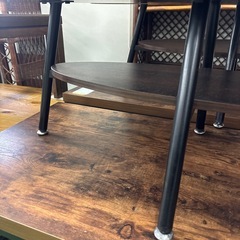 （ａ)センターテーブル 楕円形 ローテーブル ウォールナット調 北欧風 木製 1人暮らし リビングテーブル 茶色 ダークブラウン の画像