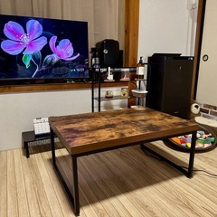 木目調ローテーブル 幅80cm 奥行き55cm  高さ37cm  の画像