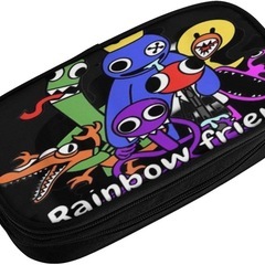 【新品】レインボーフレンズ ペンケース ポーチ 大容量  通学 文具収納 旅行 ペンケース ペンシルケース Blackの画像