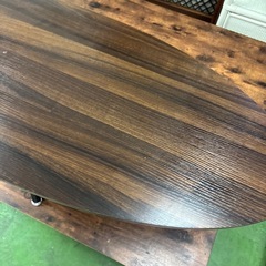 （b)センターテーブル 楕円形 ローテーブル ウォールナット調 北欧風 木製 1人暮らし リビングテーブル 茶色 ダークブラウン の画像