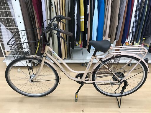 A-1544【リユースのサカイ野々市店】自転車　ベージュ　26インチ　※クリーニング済み