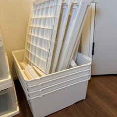 【業者お断り】収納　チェストワイド 4段  ホワイトの画像