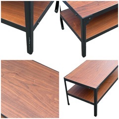 ◯ウォールナット テレビボード テレビ台 ローボード アイアンフレーム 幅100cm 鉄脚 木製 ラック リビング 北欧 中古品■ジモティ姫路の画像