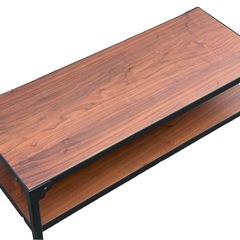 ◯ウォールナット テレビボード テレビ台 ローボード アイアンフレーム 幅100cm 鉄脚 木製 ラック リビング 北欧 中古品■ジモティ姫路の画像