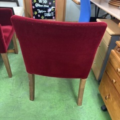 ベロアチェア　ワインレッド　イス　椅子　肘掛け椅子　赤　2脚セットの画像
