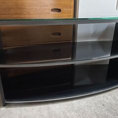 【リユースショップスパークル】テレビ台　No.327　ブラック　ガラス板　配送設置可能♪の画像