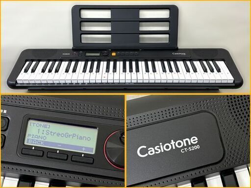 【自社配送は札幌市内限定】CASIO/カシオ 電子ピアノ Casiotone/カシオトーン 61鍵 CT-S200BK 2023年製 