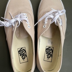 vansバンズオーセンティック26㎝　ベージュキャンバススニーカーの画像