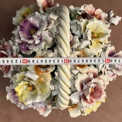 イタリア製　カポディモンテ　　陶花　黄色　インテリア　オブジェの画像
