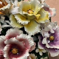 イタリア製　カポディモンテ　　陶花　黄色　インテリア　オブジェの画像