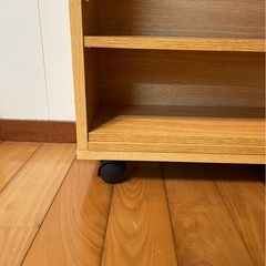 (取引中) ナチュラル木目 3段シェルフ キャスター付き の画像