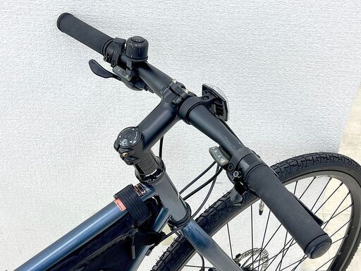 北海道 千歳市/恵庭市 FUJI KLUMSY クロスバイク 49サイズ グレー クロモリ/700×35C/SHIMANO 2×8速/ディスクブレーキ/フレームバッグ付