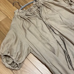 nano universe ナノユニバース ロングワンピース Sサイズ ベージュ　春夏の画像