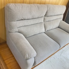 【3人掛けソファ】グレー／幅175cm／ファブリック／状態良好の画像