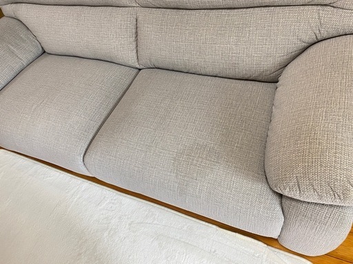 【3人掛けソファ】グレー／幅175cm／ファブリック／状態良好