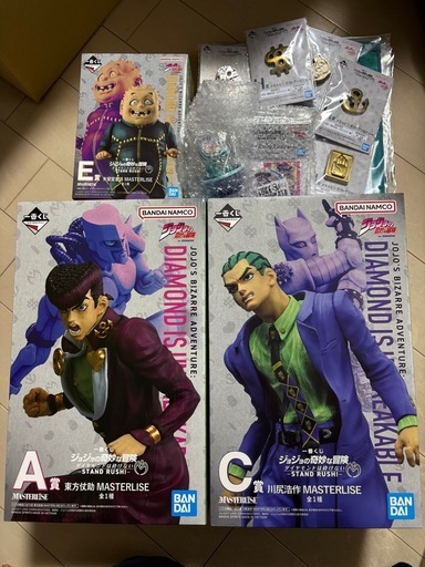 一番くじ　ジョジョの奇妙な冒険　ダイヤモンドは砕けない　A賞東方仗助　C賞　川尻浩作　E賞　しげちー
