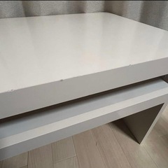 ローデスク 白 国産 鏡面 パソコンデスク 幅90cmの画像