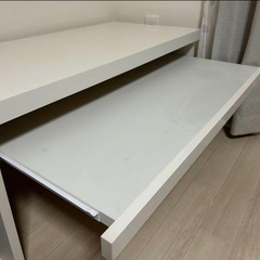 ローデスク 白 国産 鏡面 パソコンデスク 幅90cmの画像