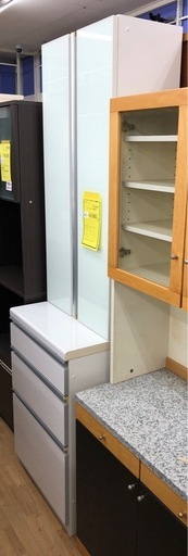 【ドリーム川西店御来店限定】☆ジモティー見たよ♪割引☆ 丸仙工業  2枚扉食器棚  クリーニング済み 【2125560000054104】