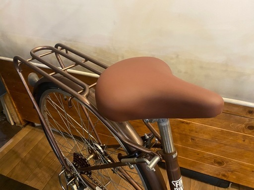 【SALE！3月8日まで】27インチ自転車　LEDオートライト　6速　ブラウン