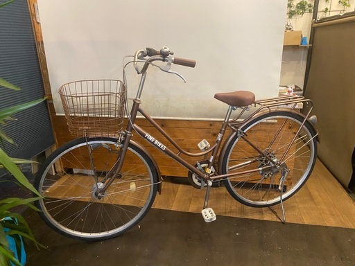 【SALE！3月8日まで】27インチ自転車　LEDオートライト　6速　ブラウン