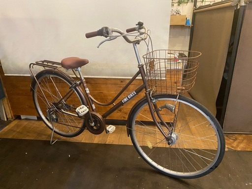 【SALE！3月8日まで】27インチ自転車　LEDオートライト　6速　ブラウン