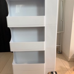 オーガナイザー レプリカボビートロリー 回転式引き出しト ロリー4段（ホワイト B34）の画像