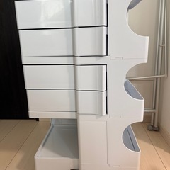 オーガナイザー レプリカボビートロリー 回転式引き出しト ロリー4段（ホワイト B34）の画像