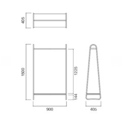 ［IDEE］ PAUL HANGER S TAND White AshNatur a l 幅90x奥行40.5x高さ150cmの画像