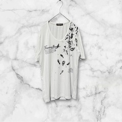 【NICOLE HIDEAWAYS】ニコル メンズ 半袖シャツ サイズ48 L相当 白 の画像