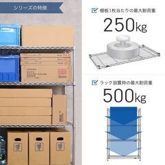 Luminous プロ仕様4段スチールラック 防錆加工 新品アジャスター付 W120×D46×H150cm オープンラック・飾り棚・リビング収納ワイヤーラックの画像