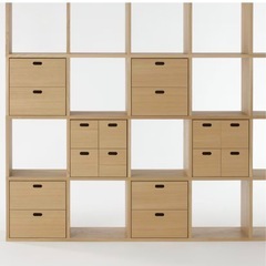 スタッキングチェスト・引出し・4個／オ 一夕材突板 幅3 7x奥行28x高さ37cmの画像