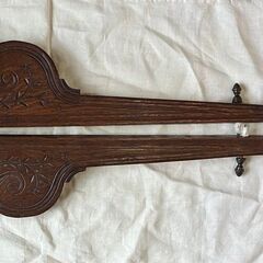 【引き取り限定】アンティーク ドレッサー用 木製サイドパーツ 2本セット 鏡枠装飾②の画像