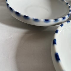 和食器 梅柄 青白 陶器 3枚の画像