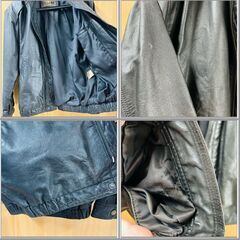 【❗️✨本革レザー✨❗️】INTERMEZZO by DURBAN レザージャケット Mサイズ 90-5 ブラック✨簡易清掃済・現状品‼️の画像