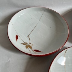 赤 金彩 花柄 和食器 5枚セットの画像
