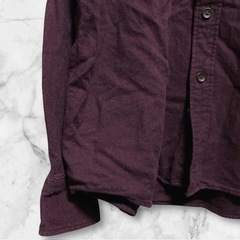 【UNIQLO ユニクロ】メンズ  長袖 カジュアル シャツ サイズ L 襟 パープル 紫の画像