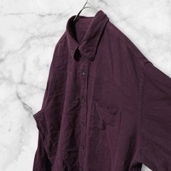 【UNIQLO ユニクロ】メンズ  長袖 カジュアル シャツ サイズ L 襟 パープル 紫の画像