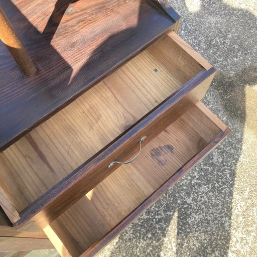 アンティーク飾り棚　古家具　昭和レトロ　天然木欅杉黒竹