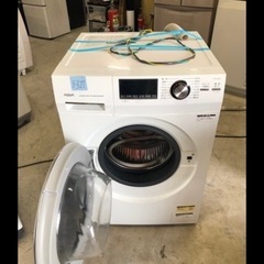 NO B327 🌈福岡市内配送設置無料✨🌈ドラム式全自動洗濯機 Hot Water Washing ホワイト AQW-FV800E-W [洗濯8.0kg /乾燥機能無 /左開き] 2020年の画像