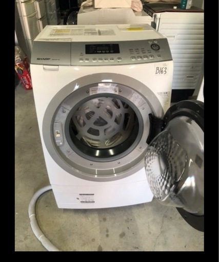 NO B163 ?福岡市内配送設置無料✨?シャープ SHARP ドラム式プラズマクラスター洗濯乾燥機（10kg） 右開き シルバー系 