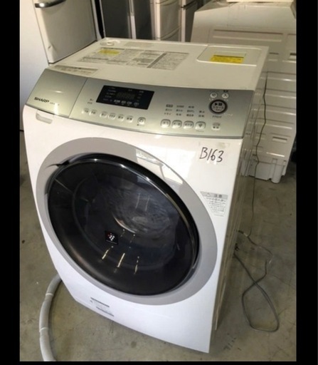 NO B163 ?福岡市内配送設置無料✨?シャープ SHARP ドラム式プラズマクラスター洗濯乾燥機（10kg） 右開き シルバー系 