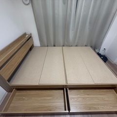 【3/13引渡し】収納付きダブルベット&マットレスの画像