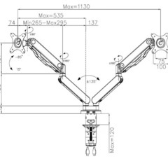 デュアルモニターアームの画像