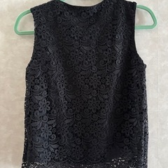 ユニクロ　レースノースリーブTシャツ（ブラック）　Sサイズ　新品の画像