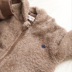 POLO Babyフード付きロンパース クマ耳　ネイビー　星柄　2点セットの画像